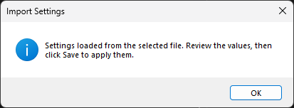 POSM Data Sync settings imported