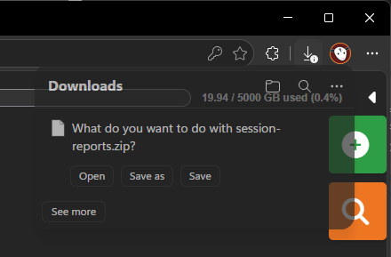 Browser PDF download dialog
