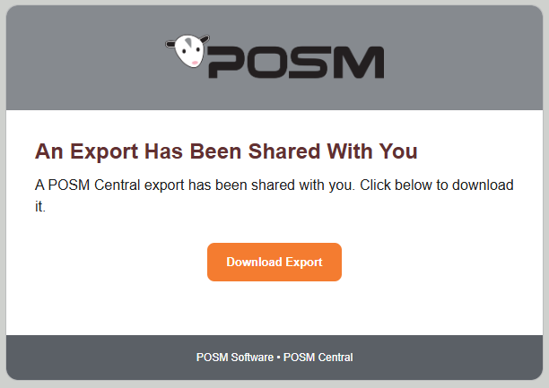POSM Central shared export email
