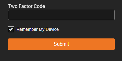 POSM Central two-factor authentication screen